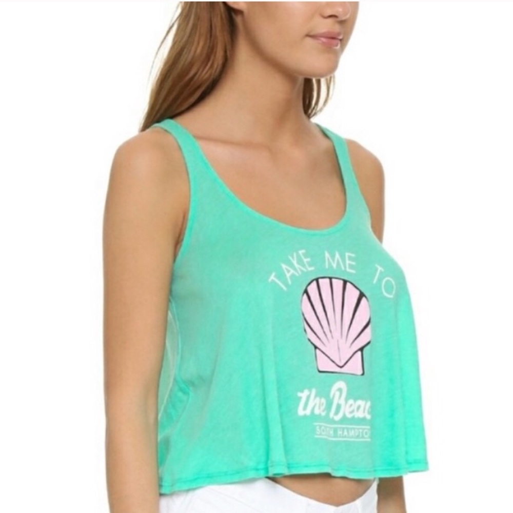 Wildfox Swim Green South Hampton Beach Tank Top Size L